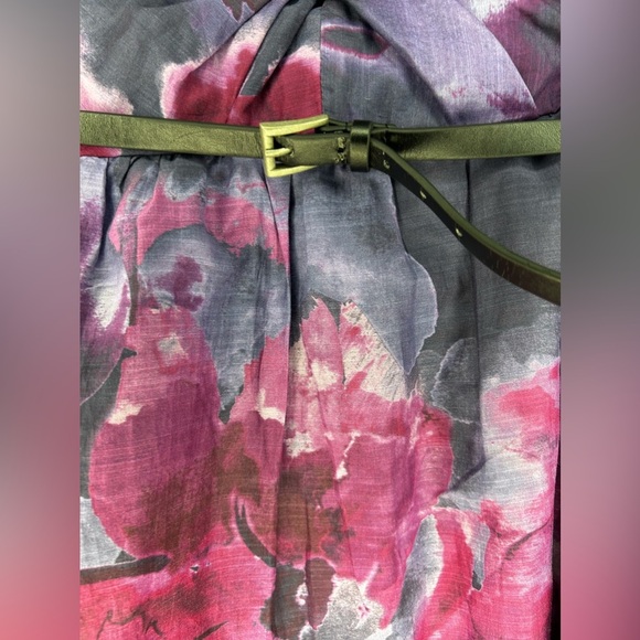 Womens Neiman Marcus Lela Rose Purple Floral Cotton Silk Sleeveless Dress Size 8 - Picture 5 of 6
